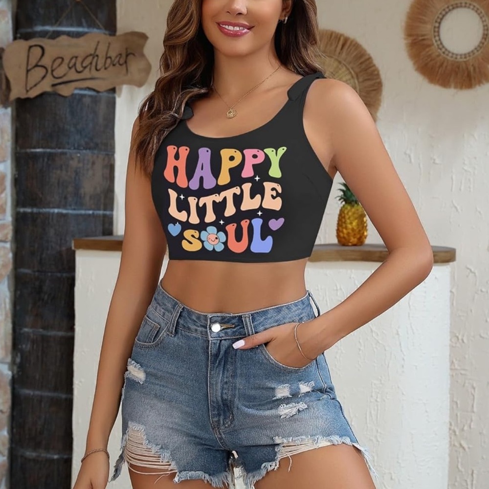 Black 'Happy Little Soul' Bikini Set - Picture 3 of 5